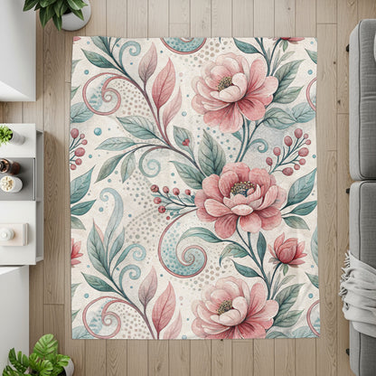 Floral Watercolor Painting Pink Blooms Artistic Design - Walk Greener