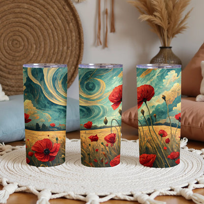 Artistic Swirl and Poppy Fields Travel Tumbler Set