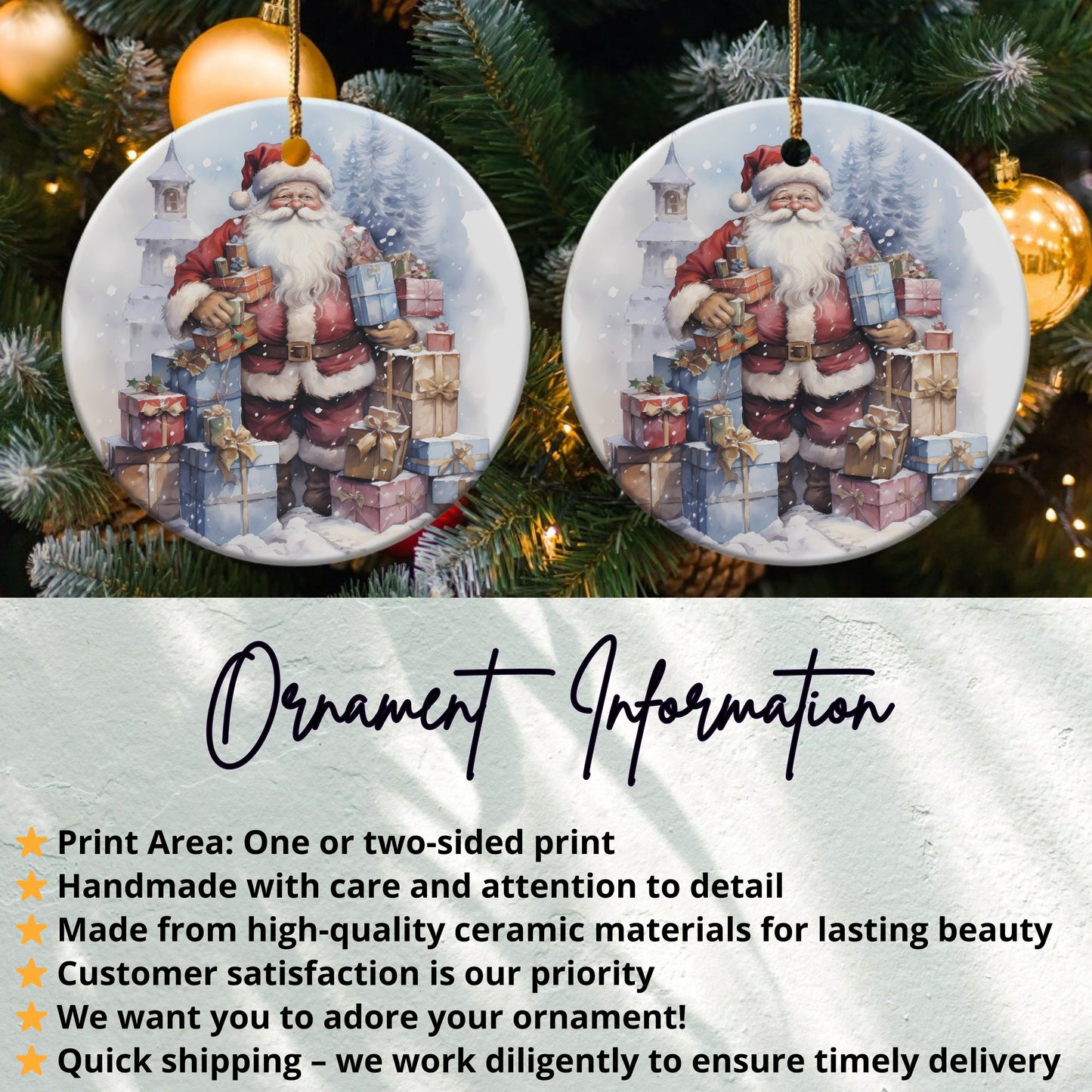 Santa Claus with Presents Christmas Ornament product type