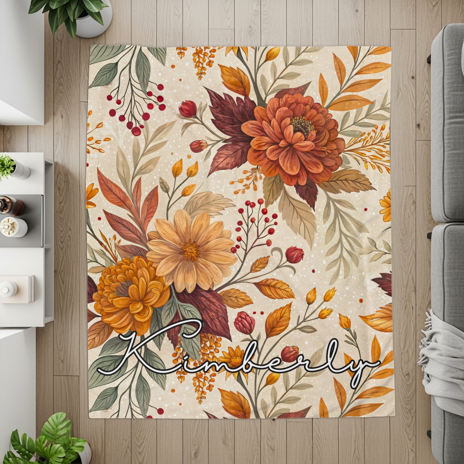 Autumn Floral Personalized Kimberly Decor Accessory