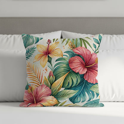 Tropical Watercolor Flower Pattern Design Pillows & Pillow Cases - Walk Greener