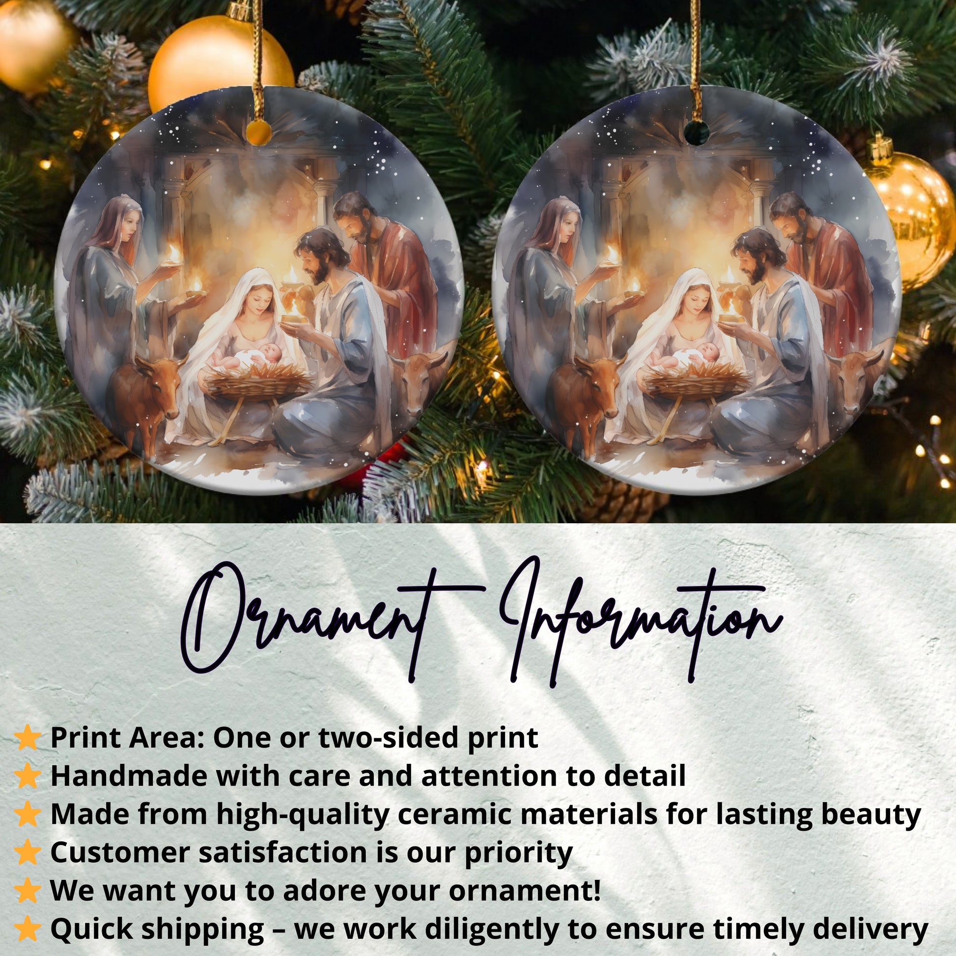 Nativity Scene Christmas Ornament Perfect Holiday product