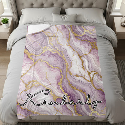 Elegant Pink Marble Design Personalized Bedding