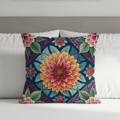 Colorful Flower Garden Seamless Pattern Floral Throw Pillows - Walk Greener