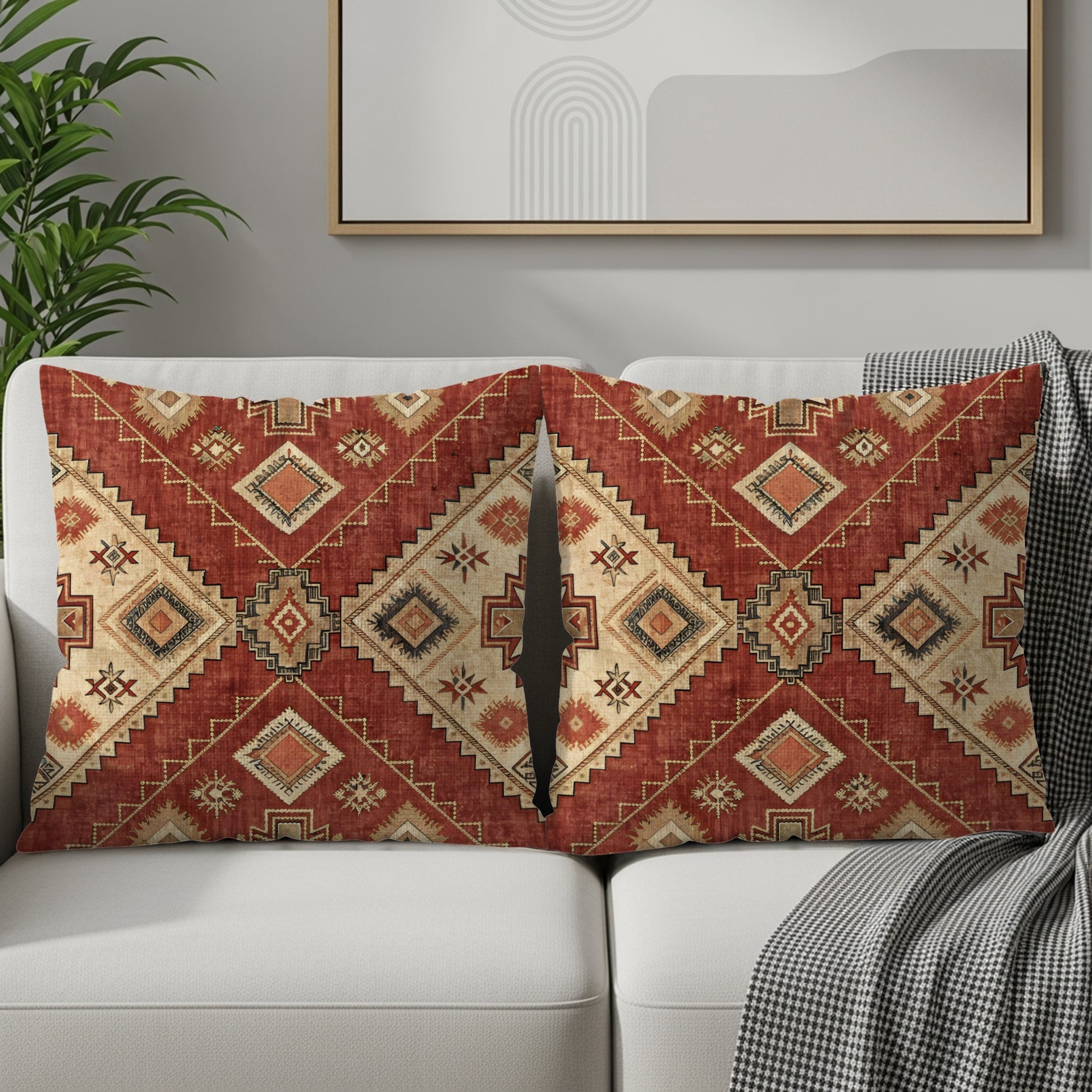 Southwestern Geometric Pattern Decorative Pillow Set