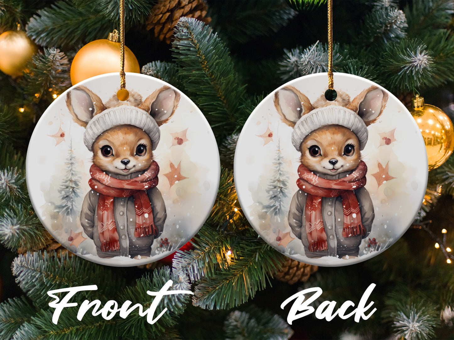 Festive Woodland Animal Ceramic Ornament product type