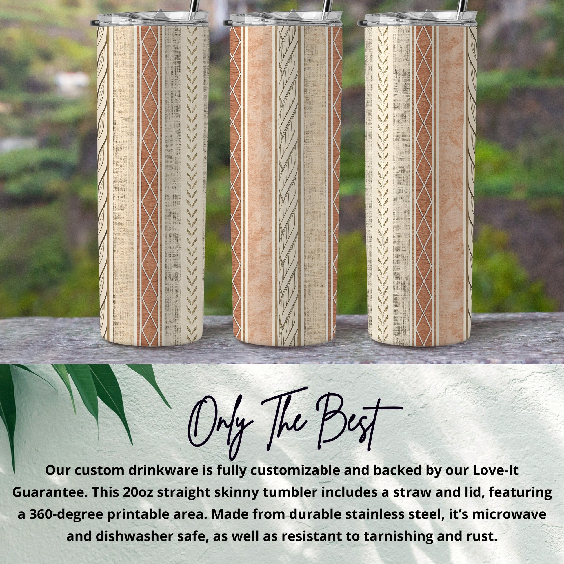 20oz Straight Skinny Tumbler with Straw and Lid