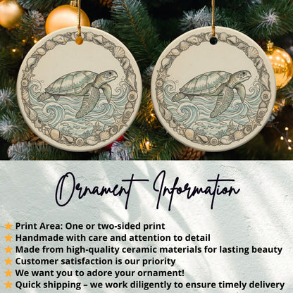 Sea Turtle Design Christmas Ornament product