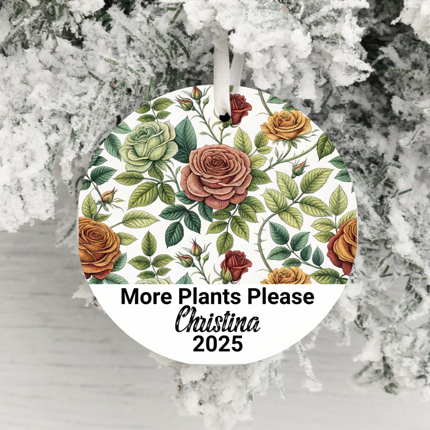 Personalized Floral More Plants Please Ornament product type