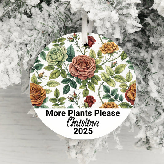 Personalized Floral More Plants Please Ornament product type