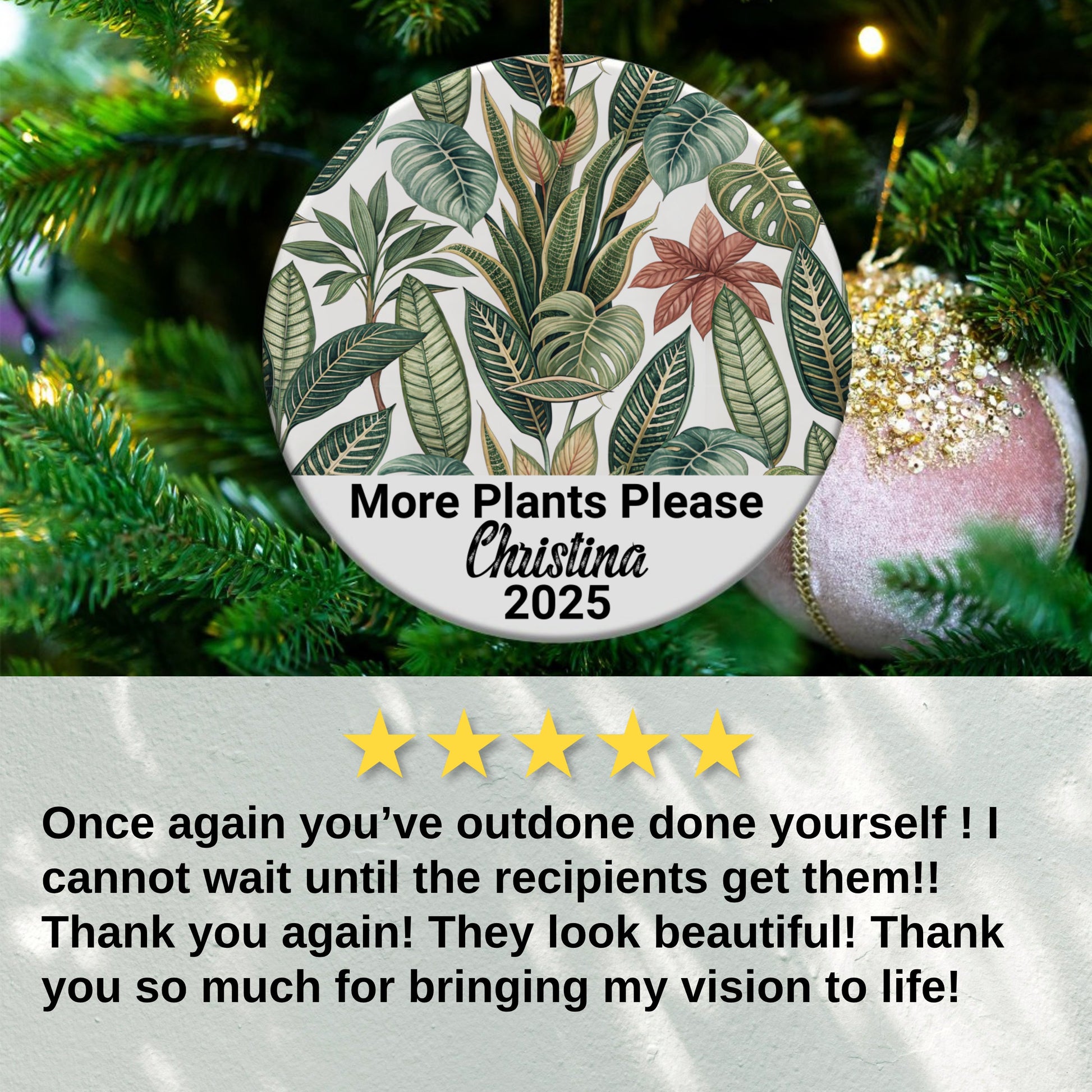 Custom Botanical Holiday Ornament product
