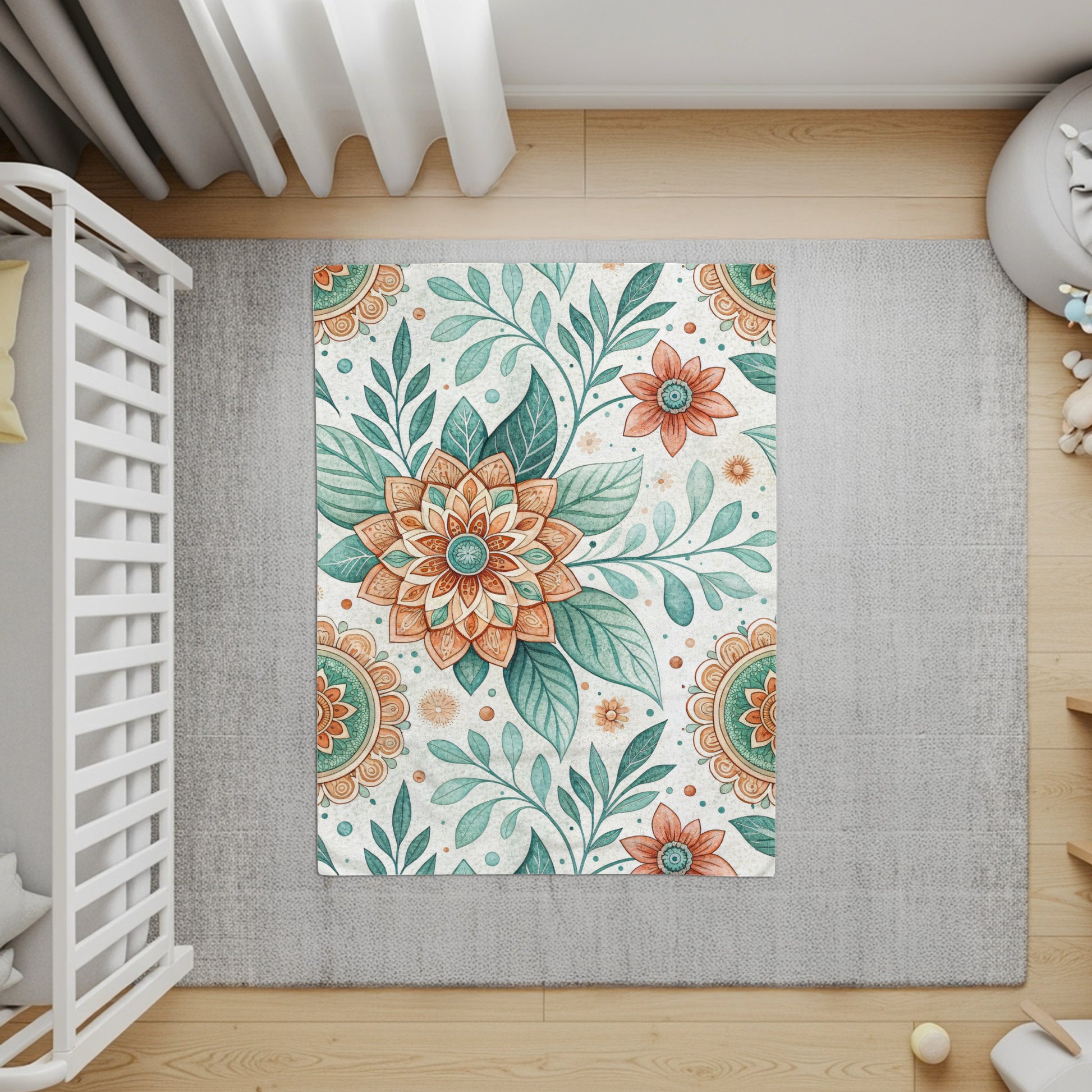 Artistic Floral Pattern Design in Watercolor Illustration - Walk Greener