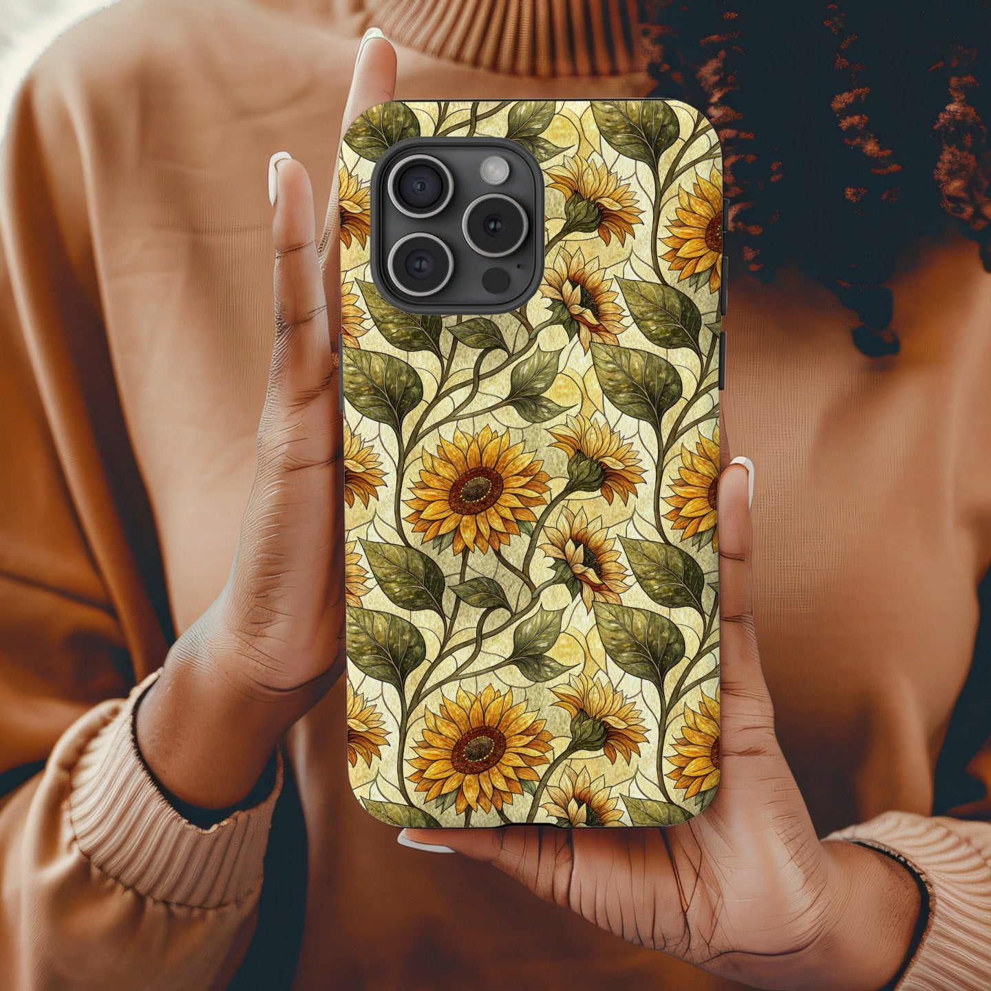 Sunflower Pattern Phone Case with Floral Design