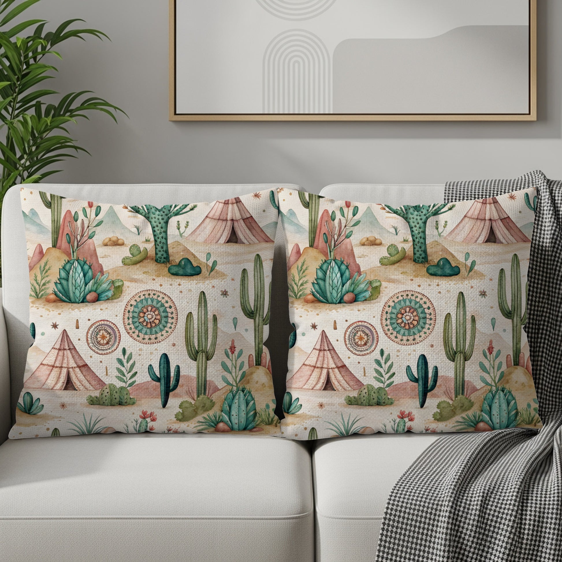 Desert Landscape Print Throw Pillow Home Decor