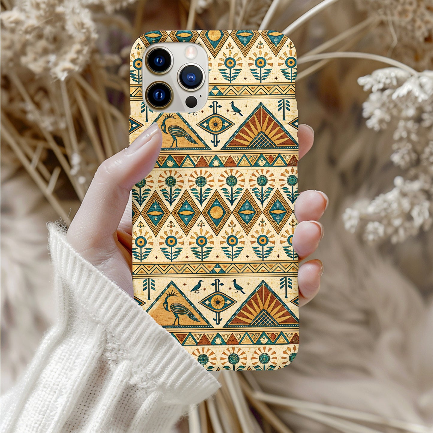 Handcrafted Eye Symbol Geometric Design Phone Case