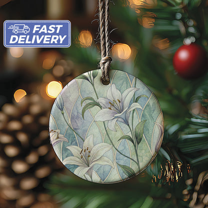 Elegant Floral Design Holiday Ornament for Festive Decor