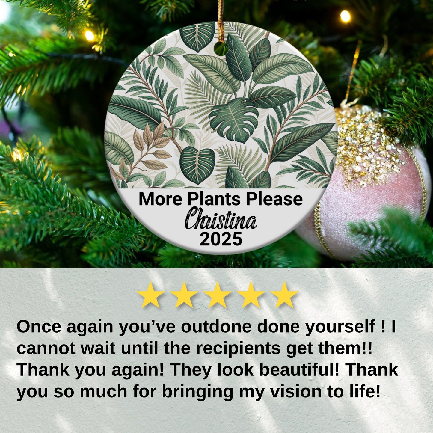 Personalized More Plants Please Christmas Ornament product