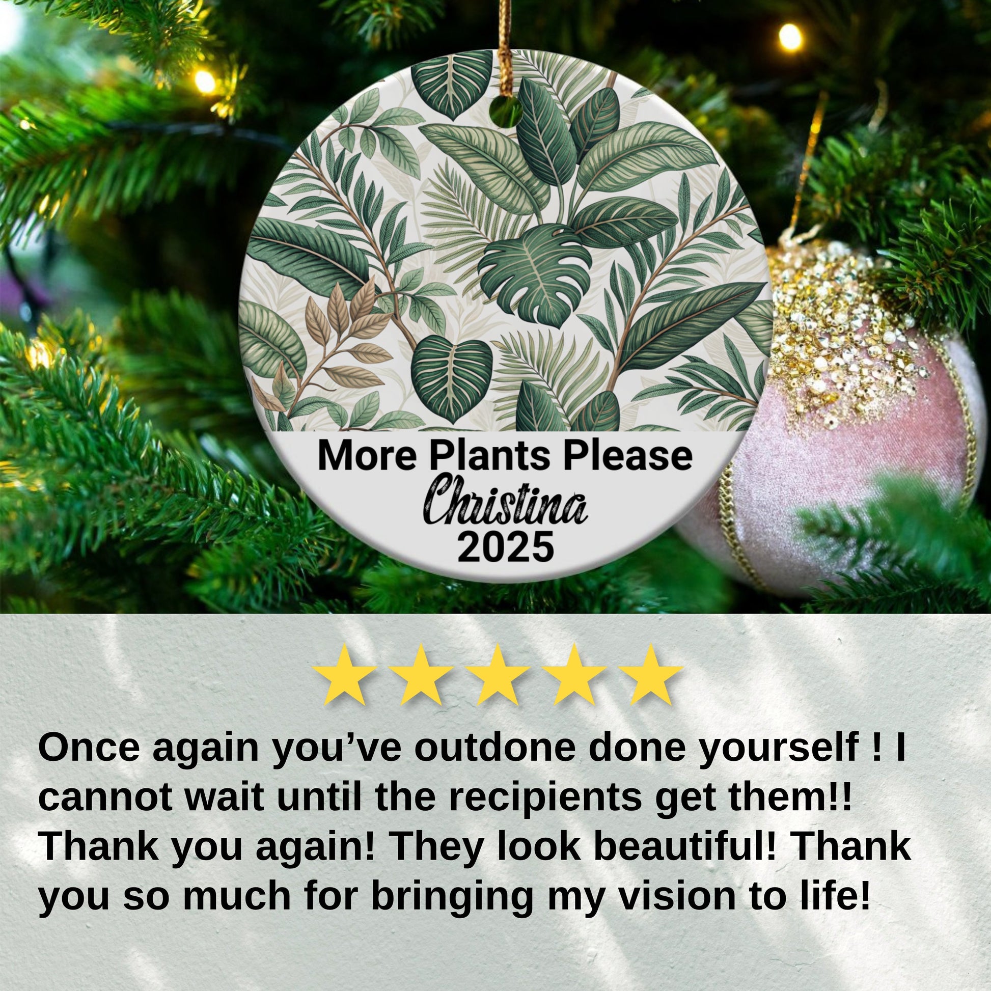 Personalized More Plants Please Christmas Ornament product