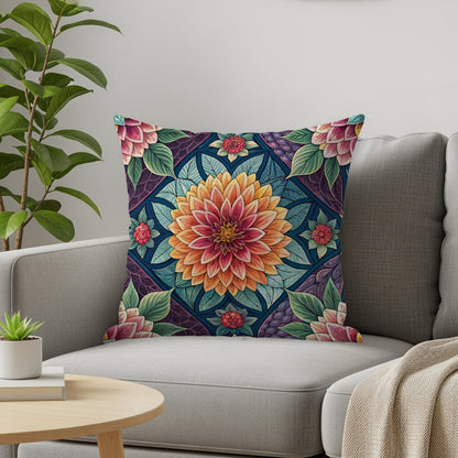 Colorful Flower Garden Seamless Pattern Floral Throw Pillows - Walk Greener