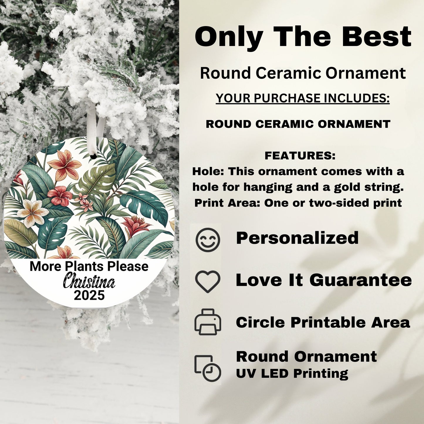 Only The Best Round Ceramic Ornament product