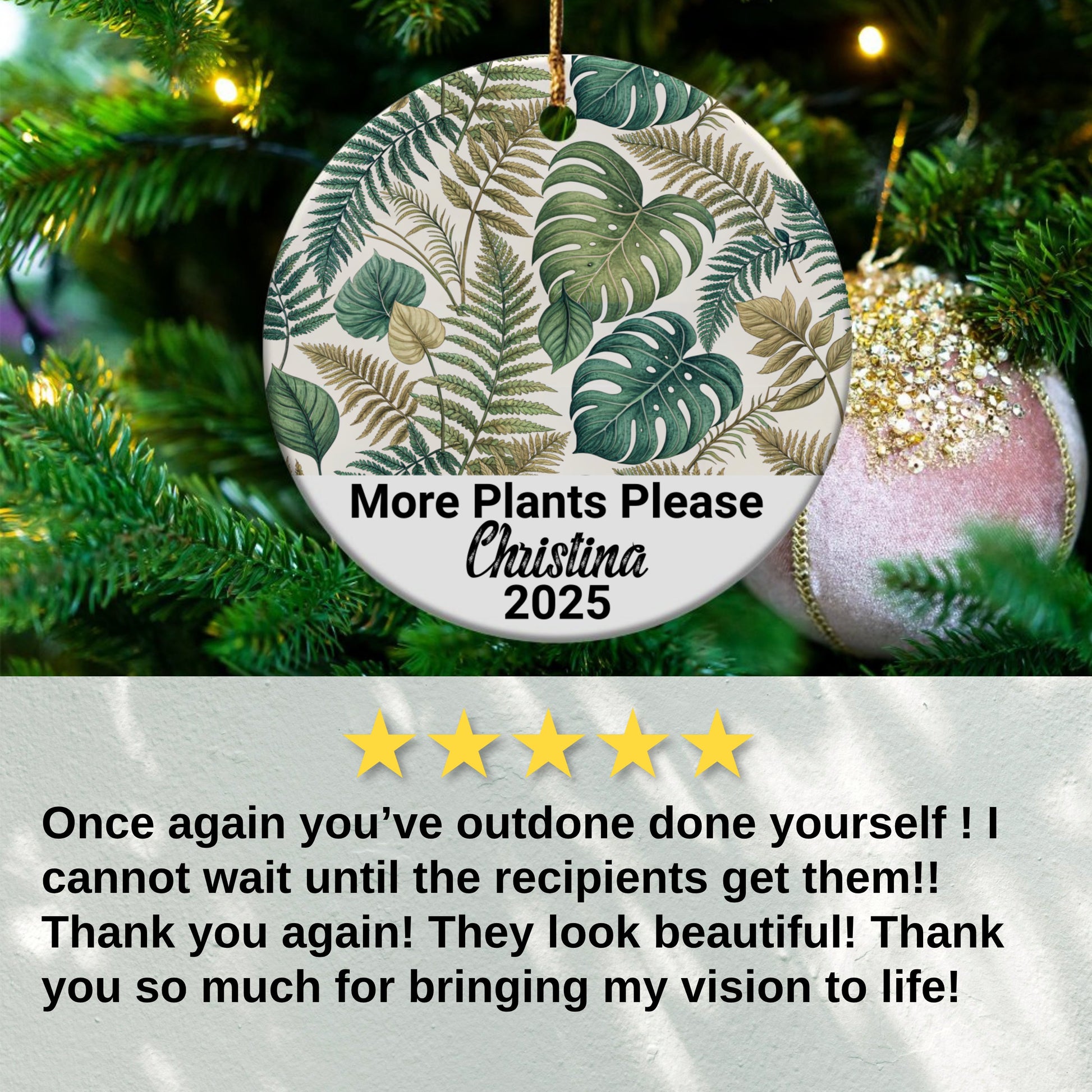 More Plants Please Personalized Ornament product