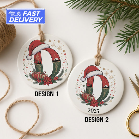 Personalized Christmas Santa Initial Ornament product