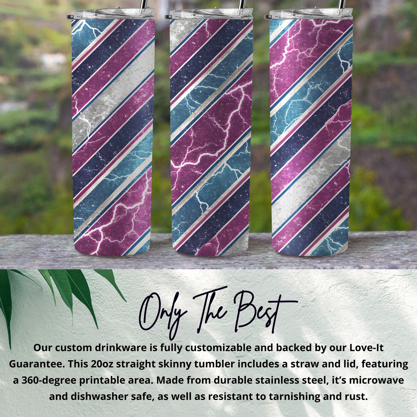 Customizable Skinny Tumbler with Straw and Lid Tumbler