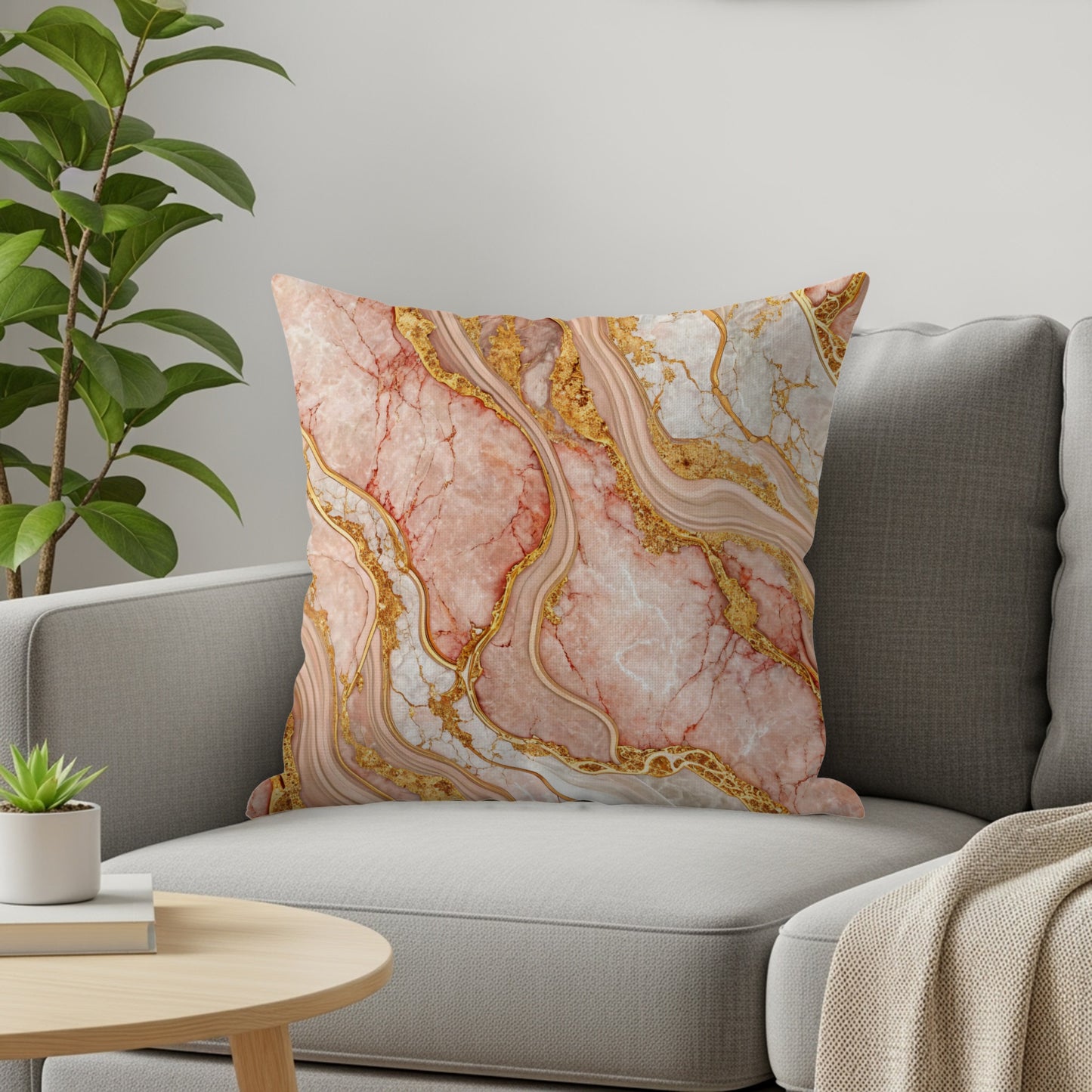 Elegant Abstract Marble Art Design Throw Pillow Cover