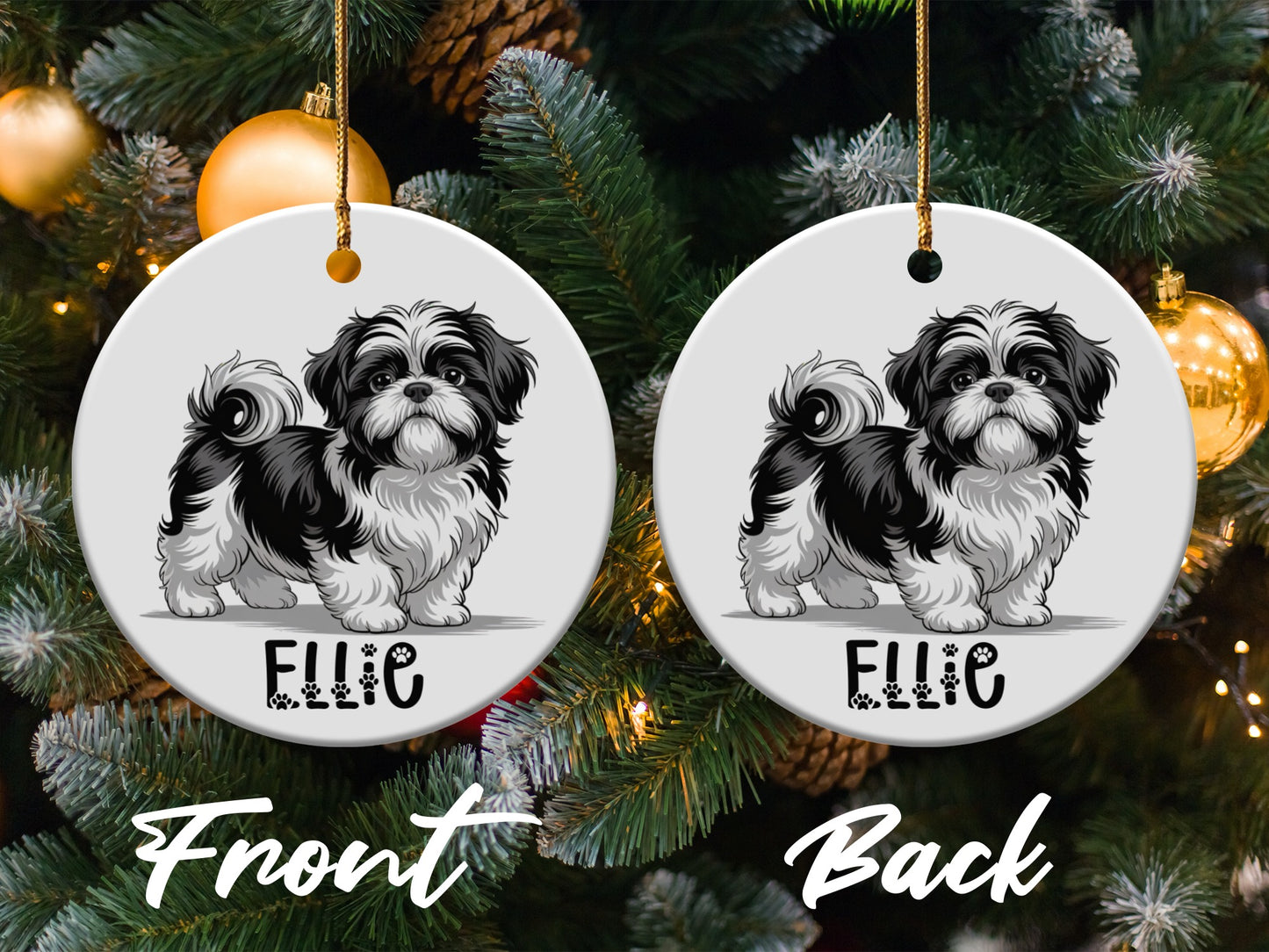 Custom Shih Tzu Dog Personalized Christmas Ornament product