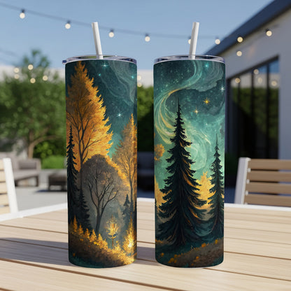 Enchanting Night Forest Design Tall Straw Tumbler
