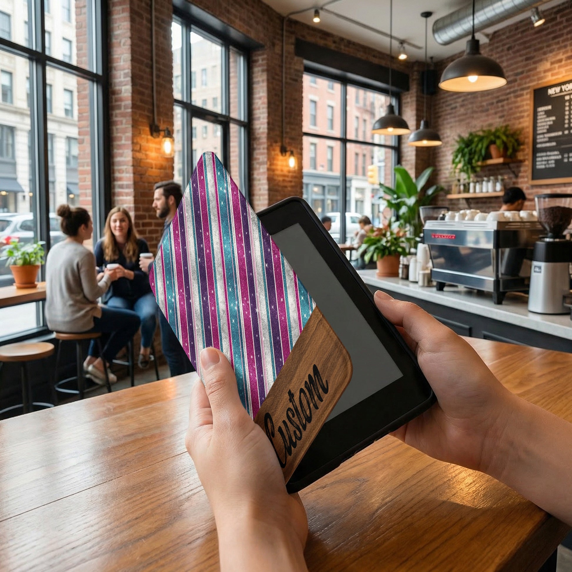 Custom Striped and Galaxy Pattern Tablet Sleeve