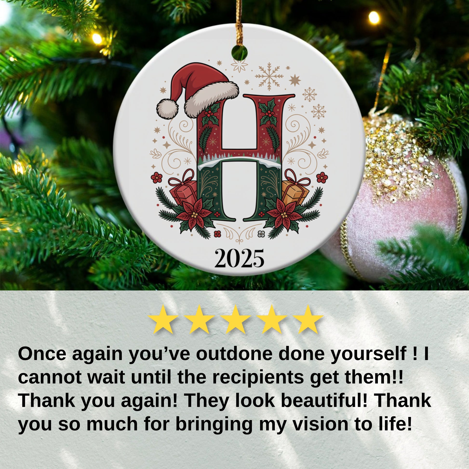 Personalized Initial Christmas Ornament 2025 product type