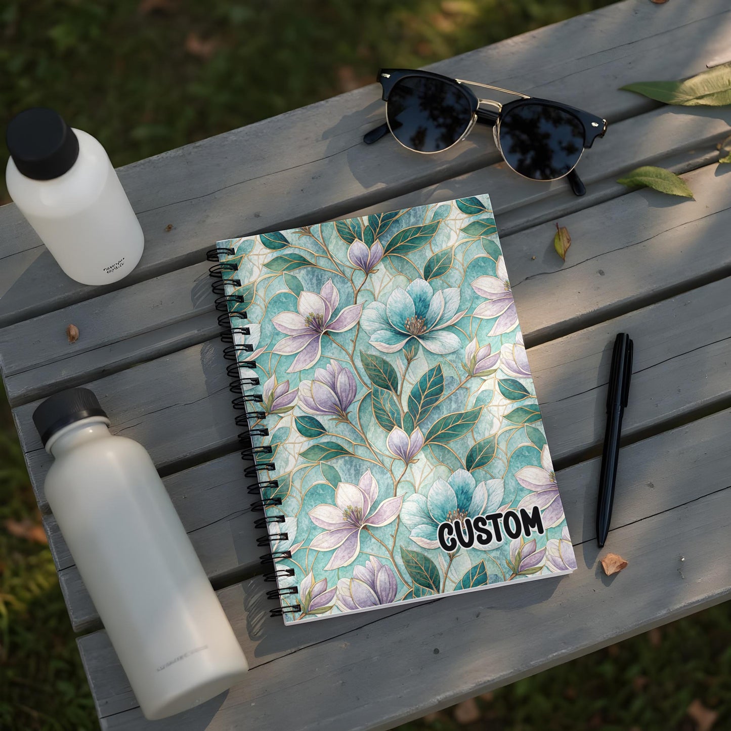 Custom Floral Spiral Notebook with Beautiful Design