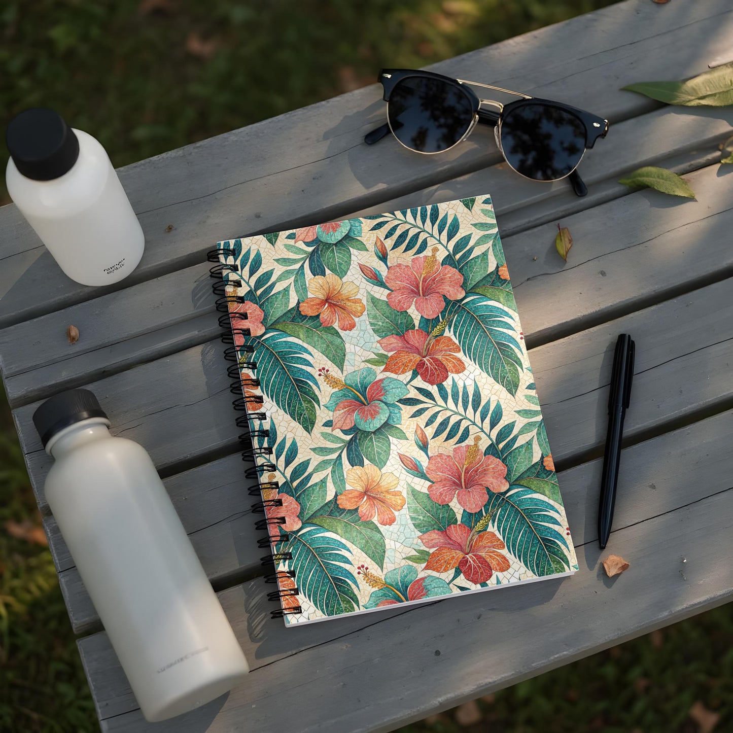 Colorful Floral Tropical Pattern Spiral Notebook Product