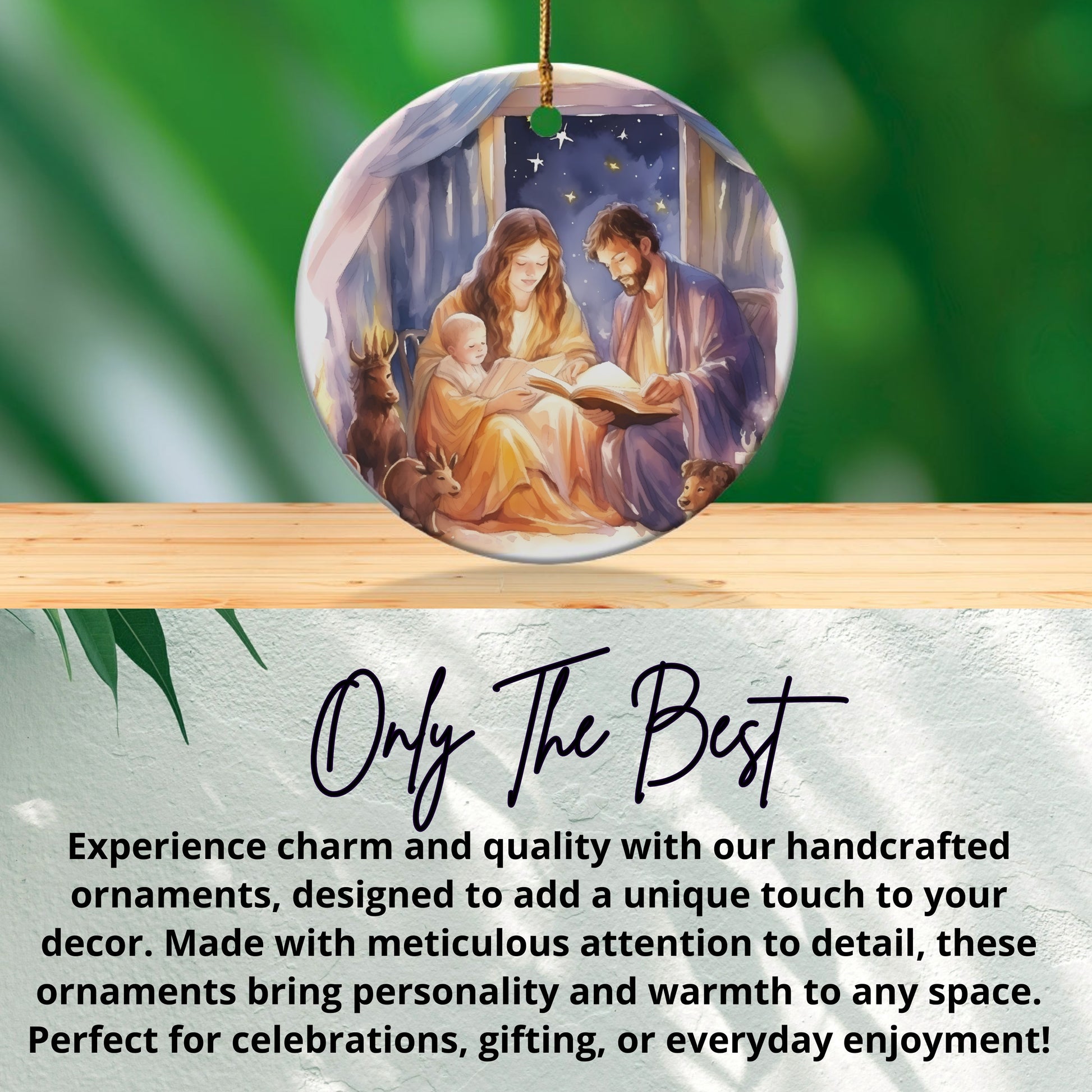 Handcrafted Nativity Scene Christmas Ornament product