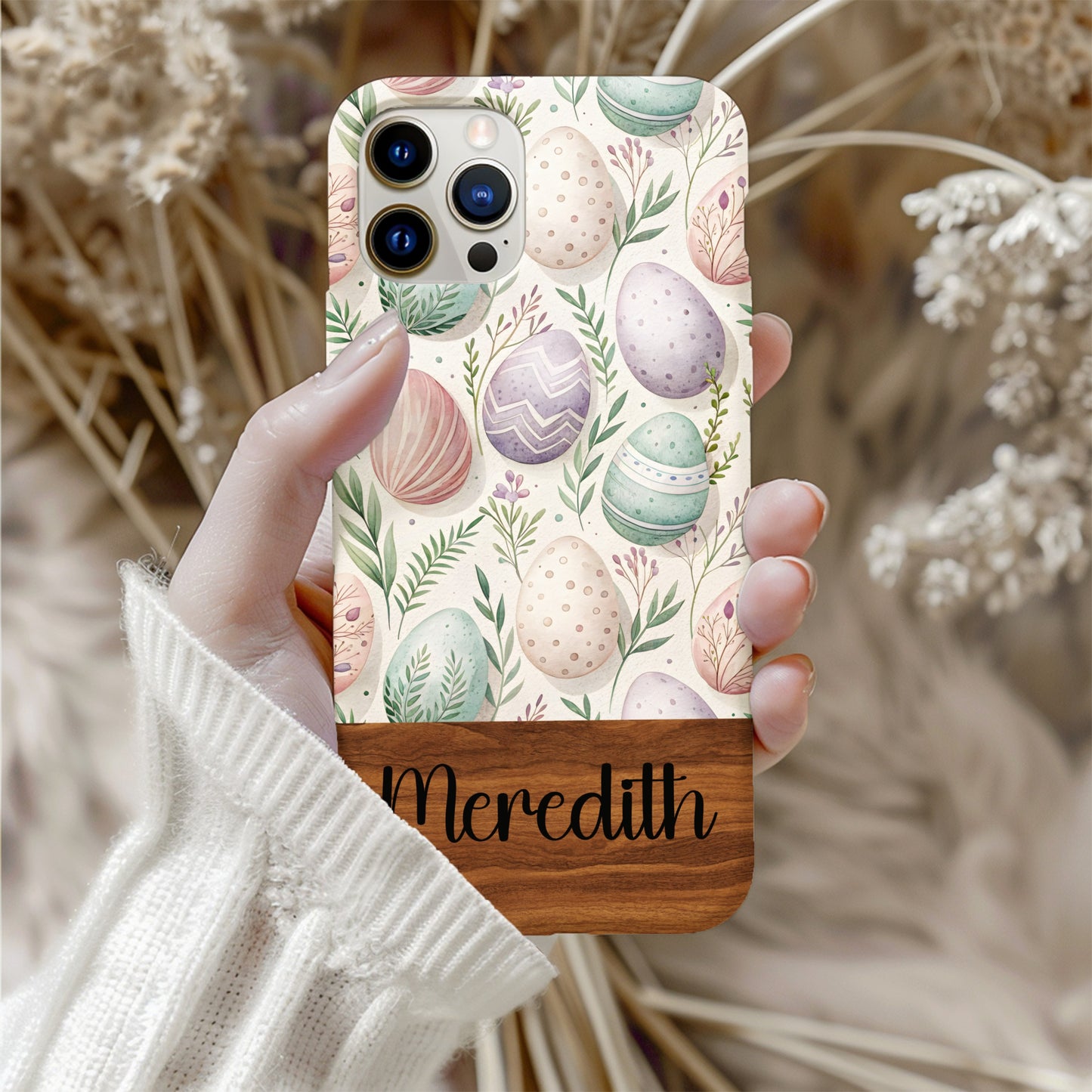 Painted Easter Eggs Pattern Pastel Colors Floral Custom Phone Case - Walk Greener