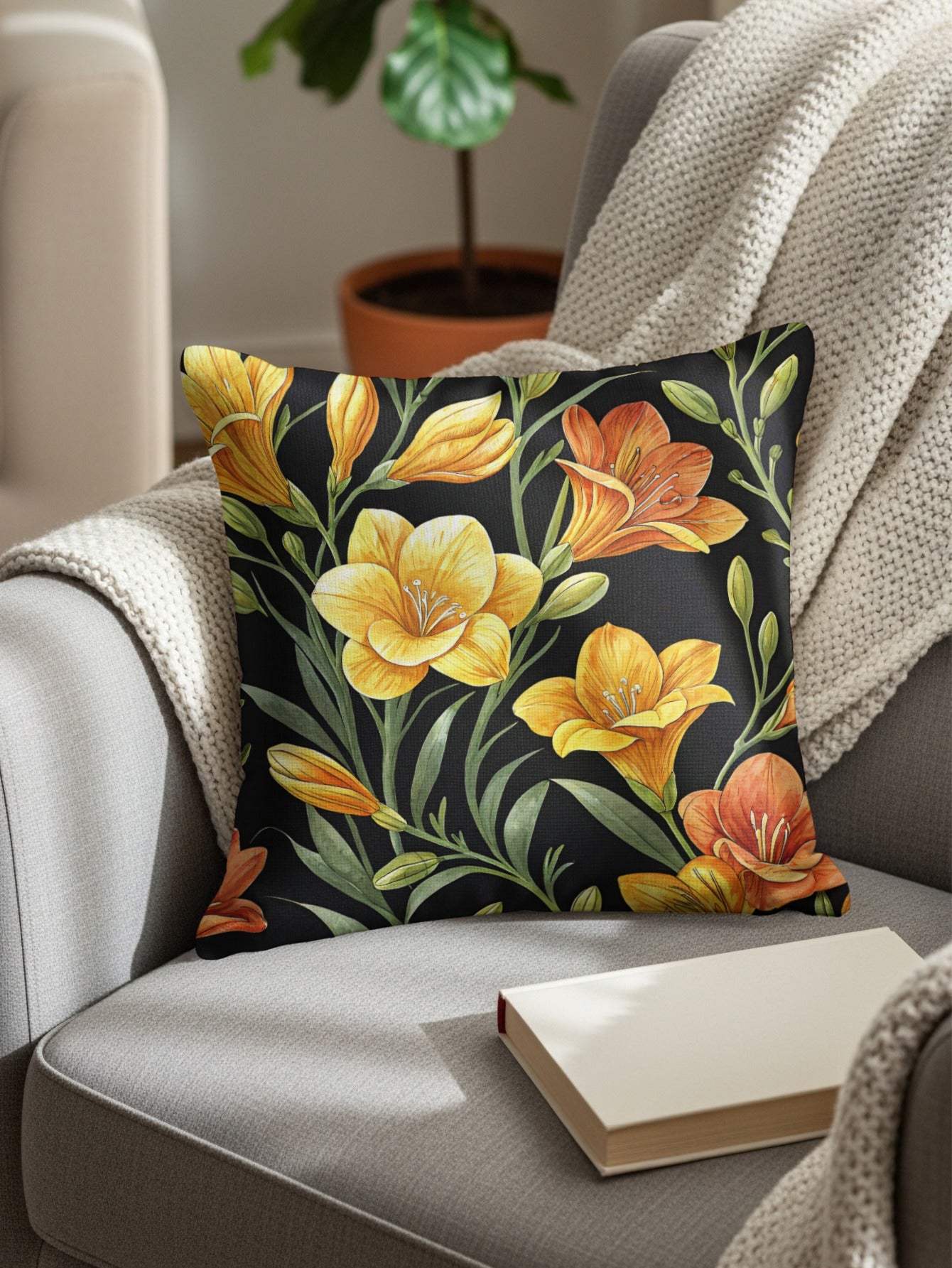 Floral Pattern Decorative Pillow for Cozy Home Decor