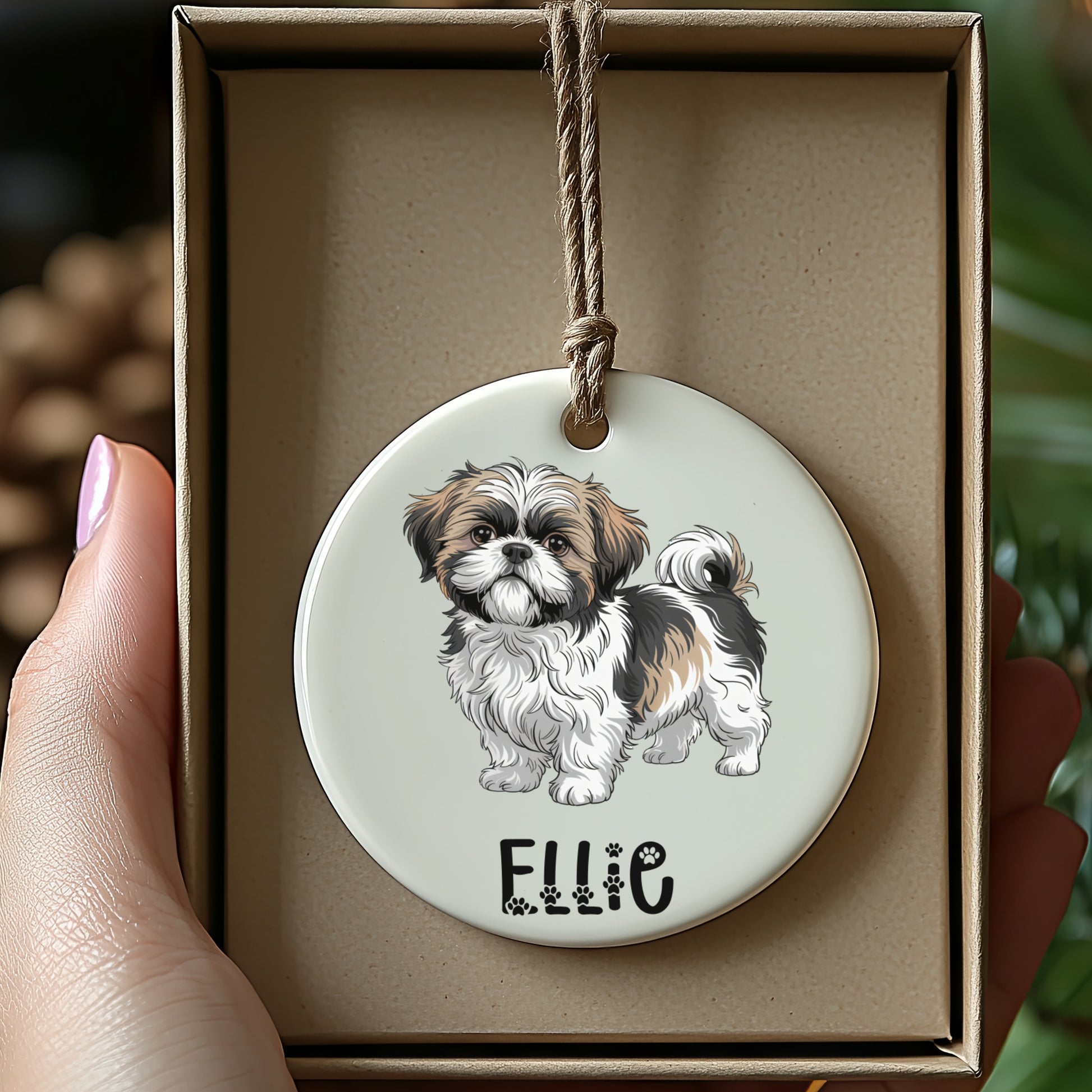 Personalized Dog Illustration Hanging Ornament product