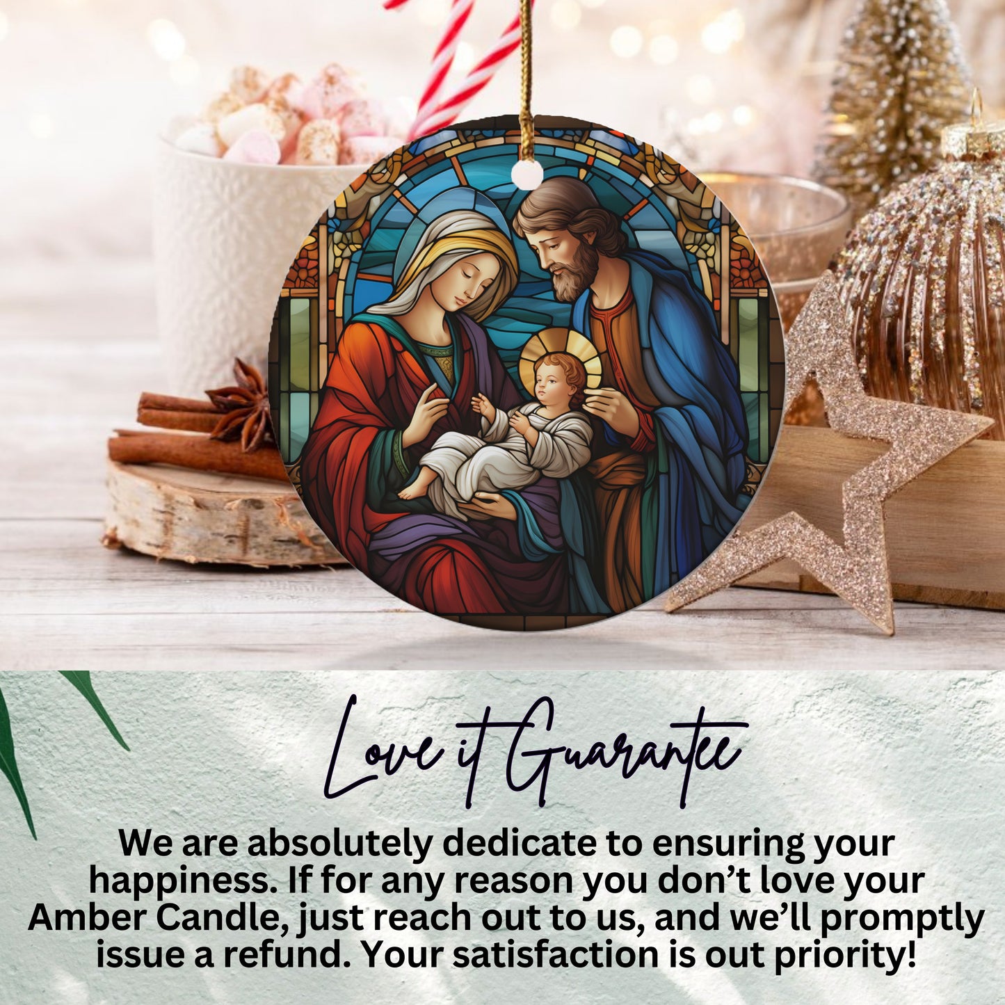 Nativity Scene with Holy Family Hanging Ornament product