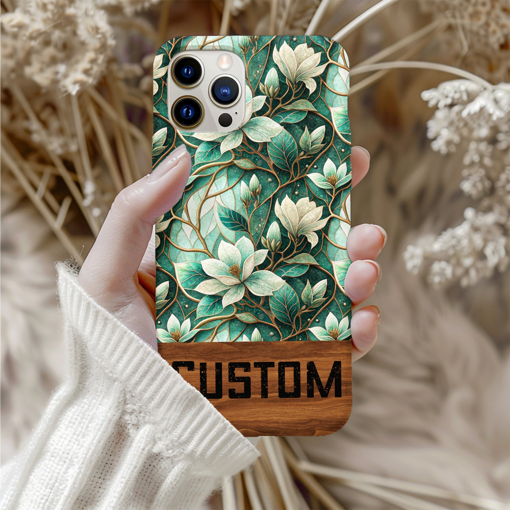 Custom Floral Design Phone Cover Customizable Accessory