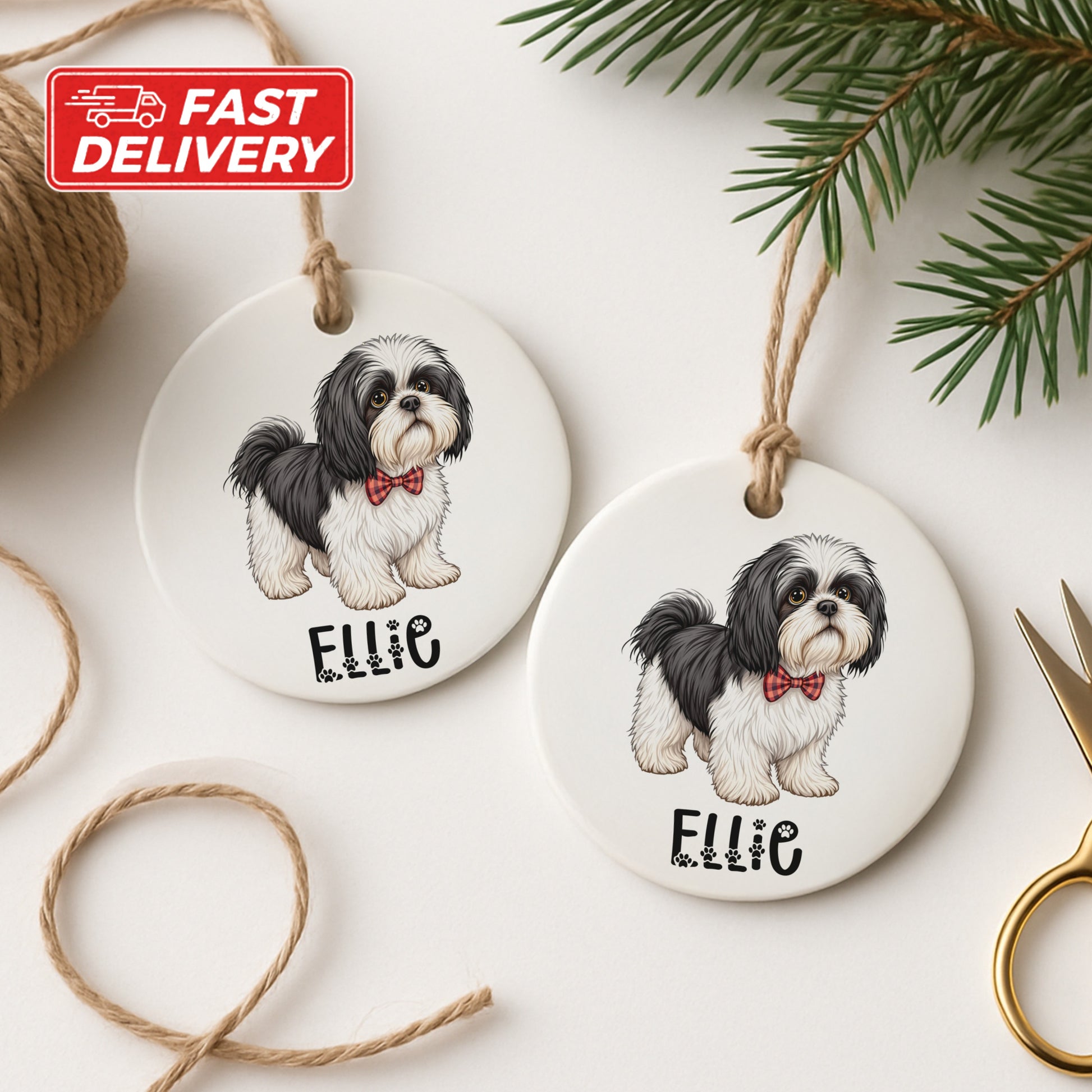 Personalized Cute Dog Illustration Ornament product