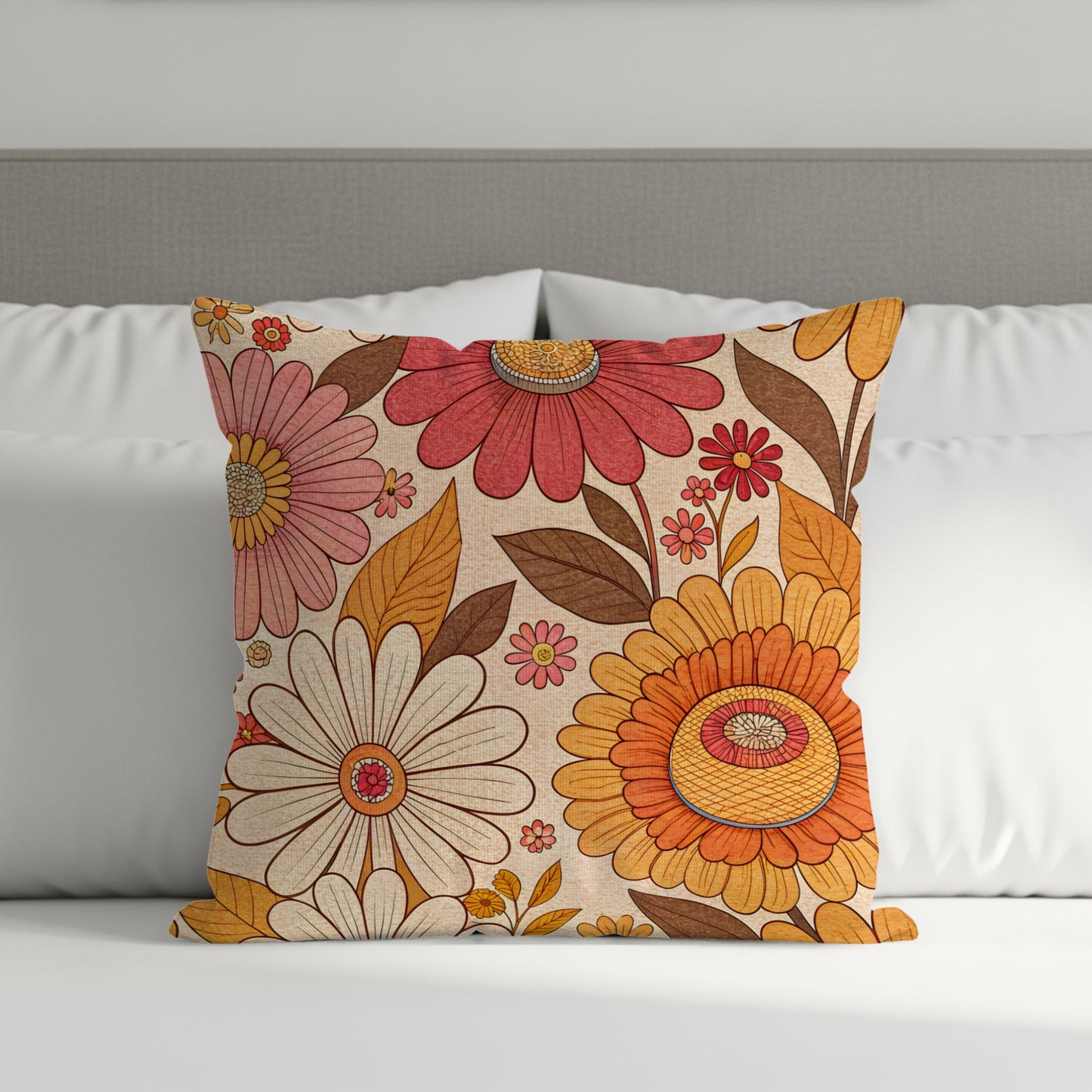 Retro Floral Pattern Decorative Pillow Cushion Cover