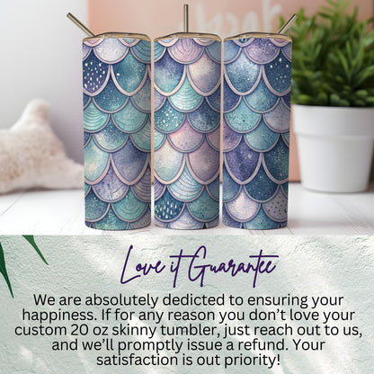 Mermaid Scale Design Skinny Tumbler 20 oz Cup
