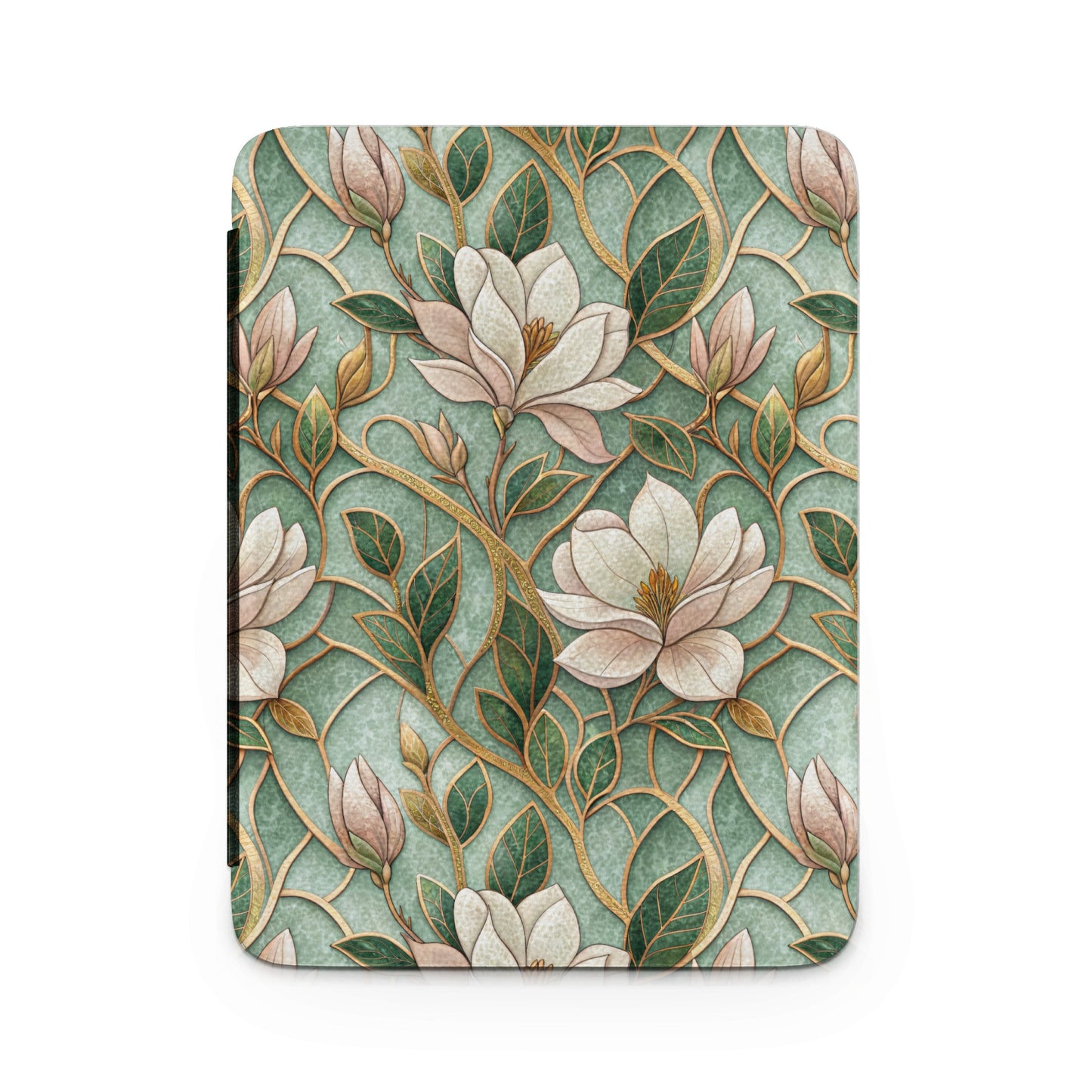 Floral Green and Gold Design iPad Case