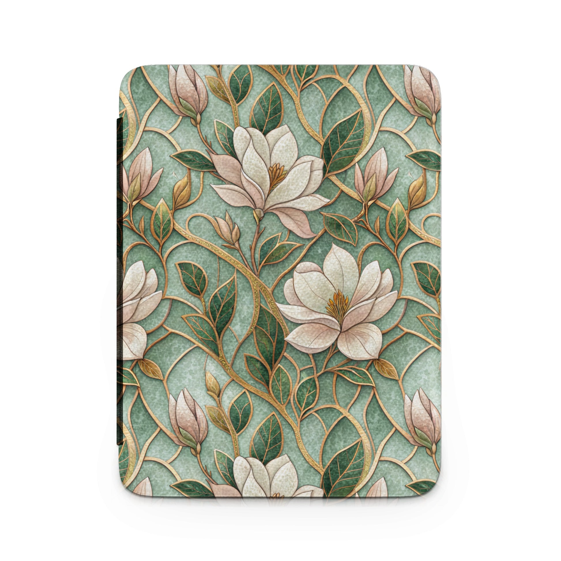 Floral Green and Gold Design iPad Case