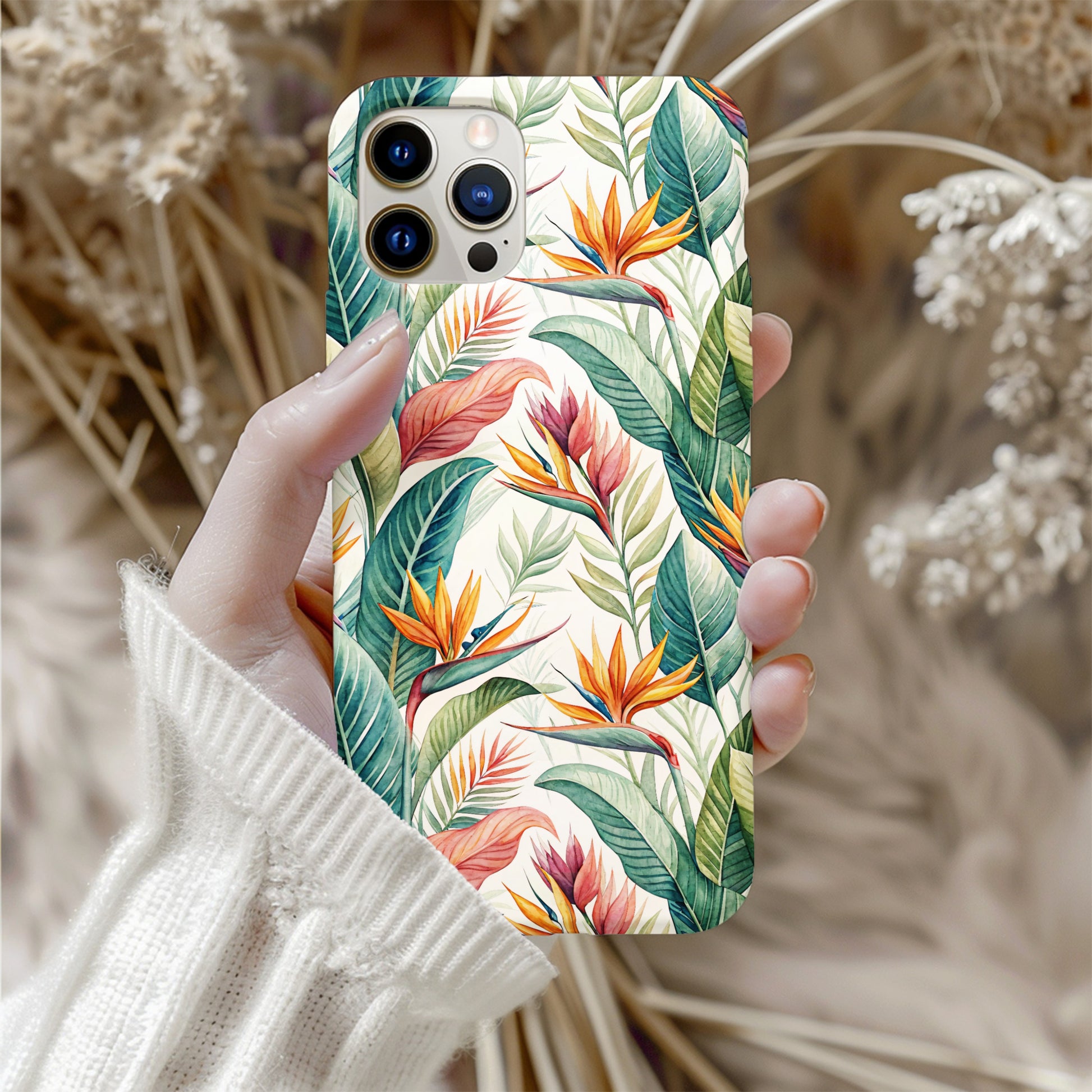 Vibrant Tropical Floral Design Phone Case