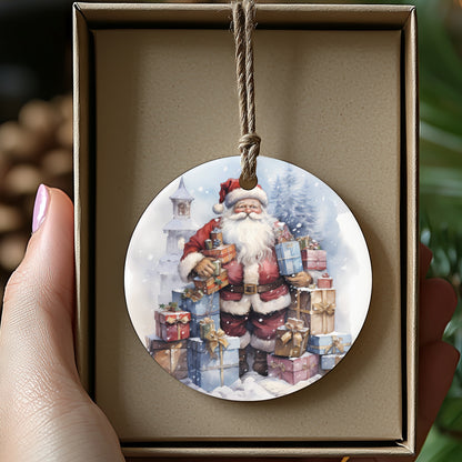 Santa Claus Holding Gifts Christmas Ornament product