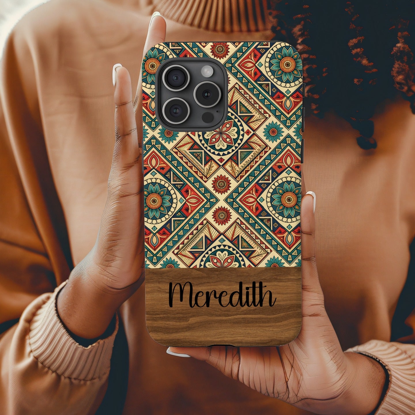 Personalized Geometric Pattern Customizable Phone Case