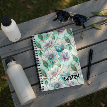 Custom Floral Notebook with Vibrant Blooms Design