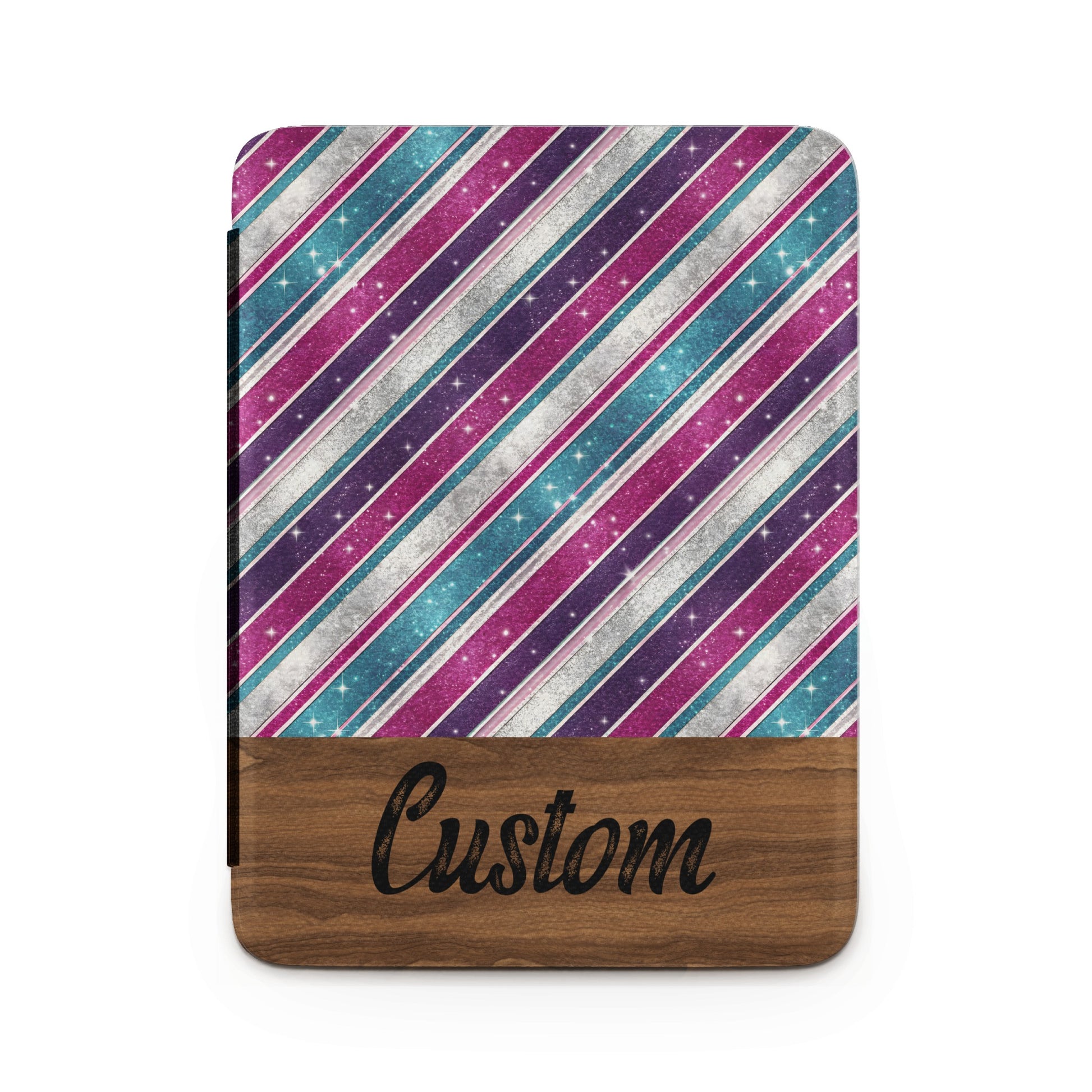 Custom Striped Purple and Blue Sparkle Design Cover